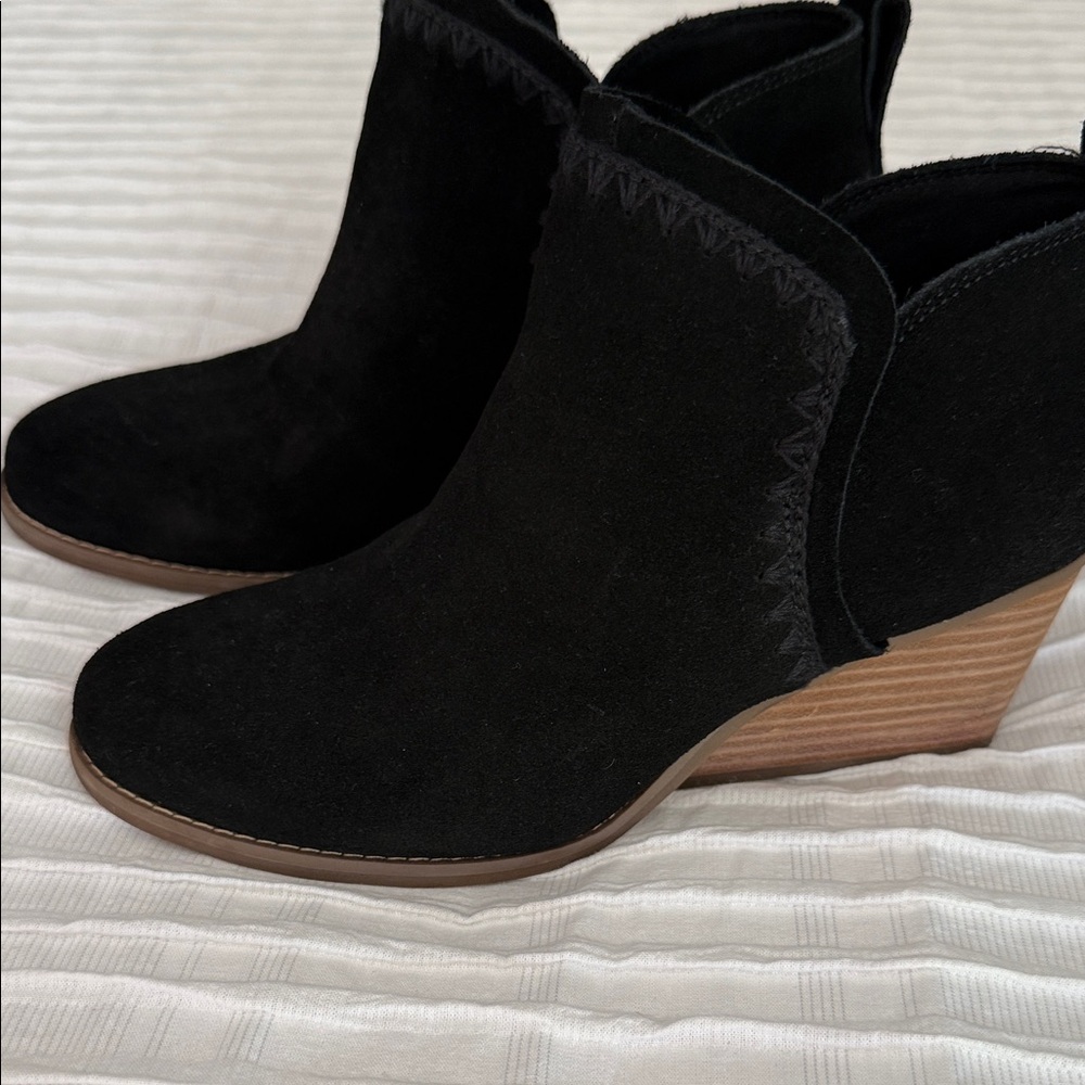 Toms Black Suede Ankle Booties
